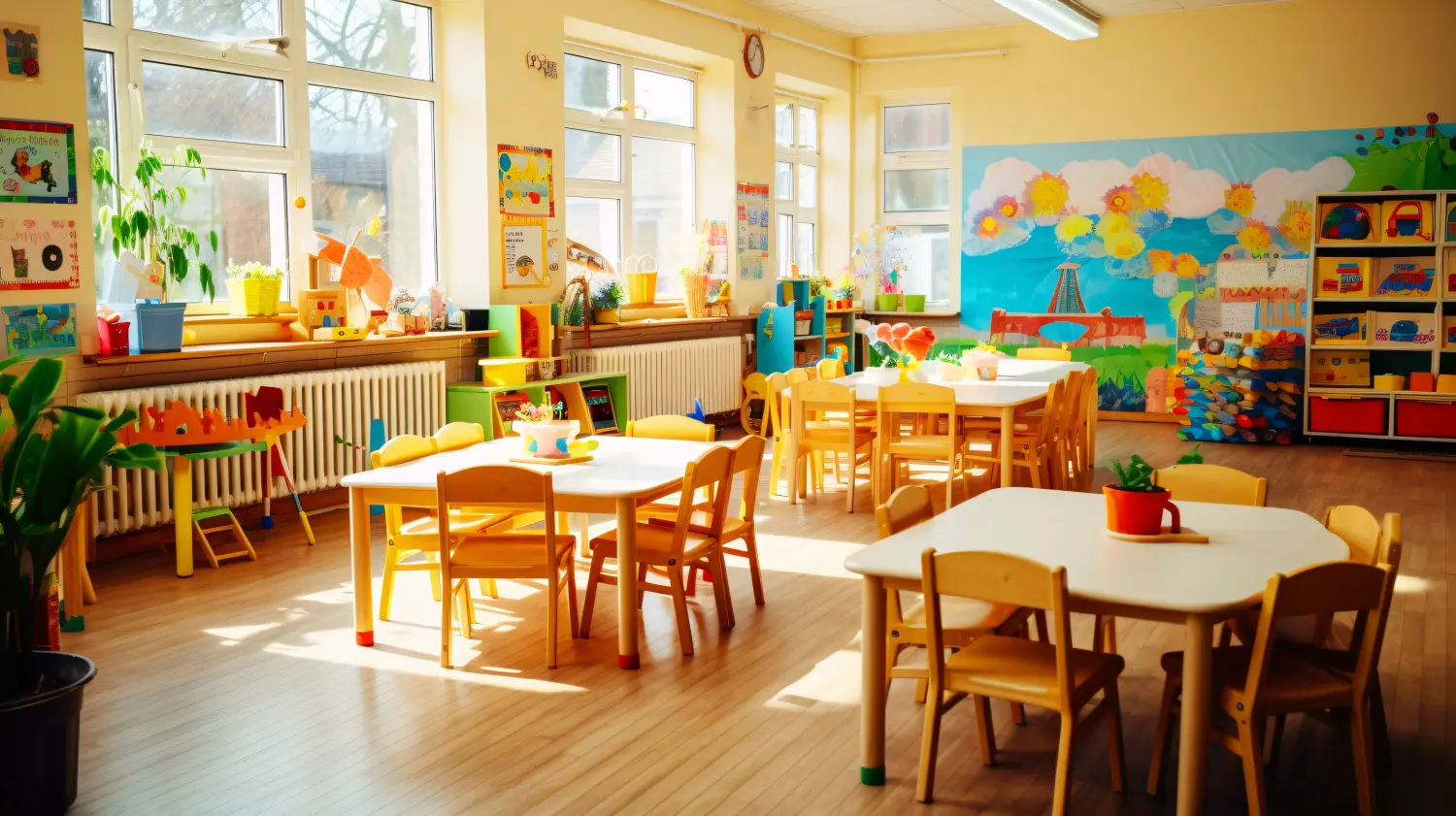 Reinigung des Kindergarten-Klassenzimmers